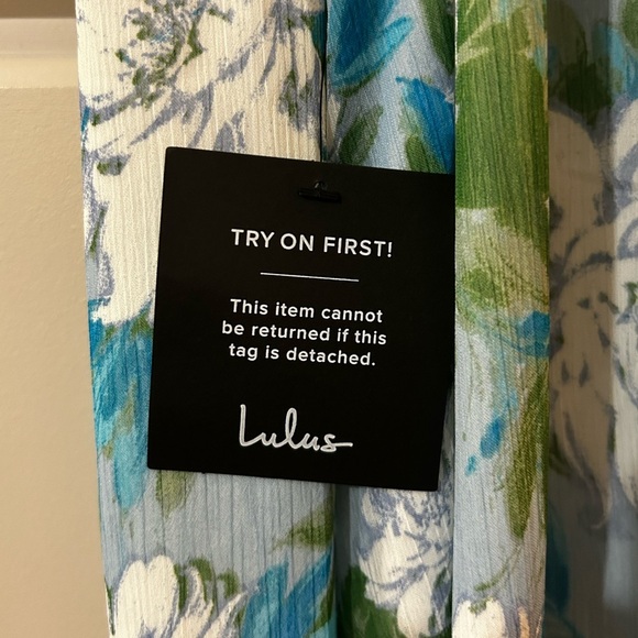 NEW! Lulu’s Sensational Spring Light Blue Floral Print Ruffled Maxi Dress 🌷 - Picture 9 of 13